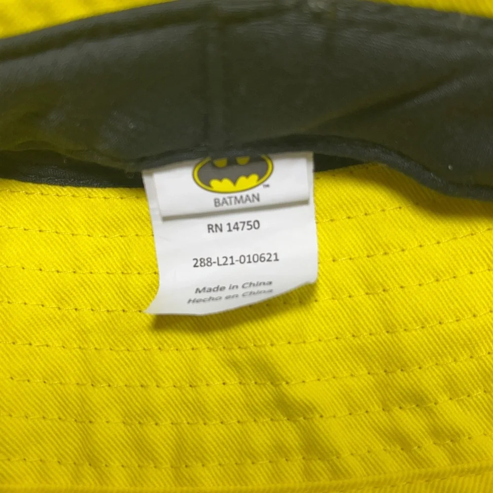Batman Kids Bucket Hat - Black and Gray with Yellow Trim, OSFM youth